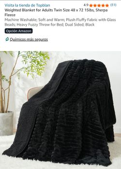 Weighted Blanket for Adults Twin Size 48 x 72 15lbs, Sherpa Fleece