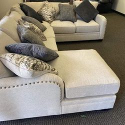 Dellara White Large Sectional Couch 