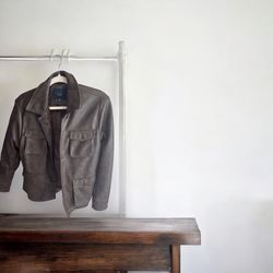 Mark Asher NY Men’s Leather Bomber Jacket – Size Small, Brown