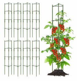8‑Pack Heavy‑Duty Tomato Cages — Up to 65"