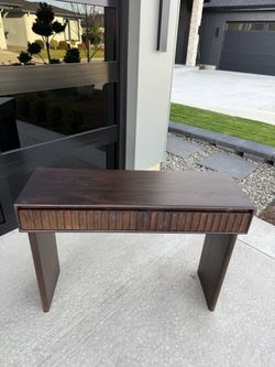 Dark Wood Fluted desk/ Entry way table