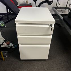 New 23.7”x17.2”x14.6” White 3 Drawers Filing Cabinet with Lock and Wheels File Cabinet Drawer 