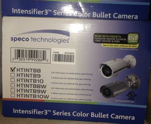 3 new in factory box (never used) Speco Industries, Intensifier3 Series Color Bullet Camera. $250.00 each - $750.00 for all.