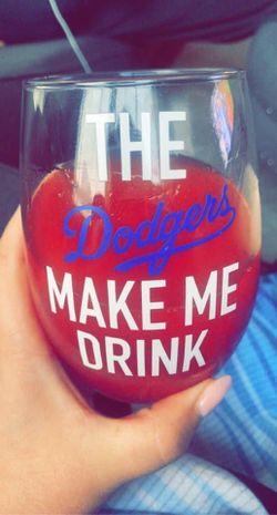 Dodgers Glass Wine Cup