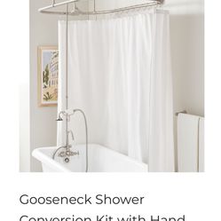 Goose  Neck Shower And Rod Kit For Freestanding Tub