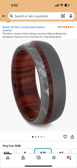 Men’s wedding band size 9