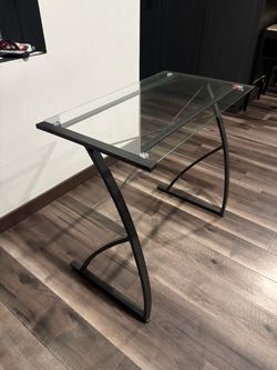 18x32 Glass Desk with Black detailing