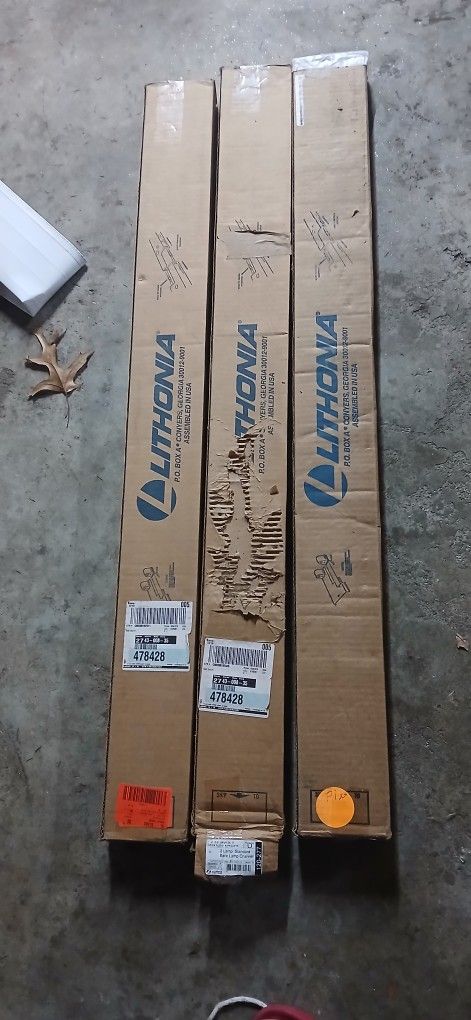 3 New Lithonia 48" Shop Lights Bare Standard Double LED