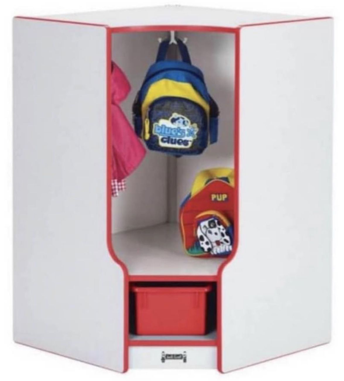 Corner Cubby W Coat Hooks Inside 