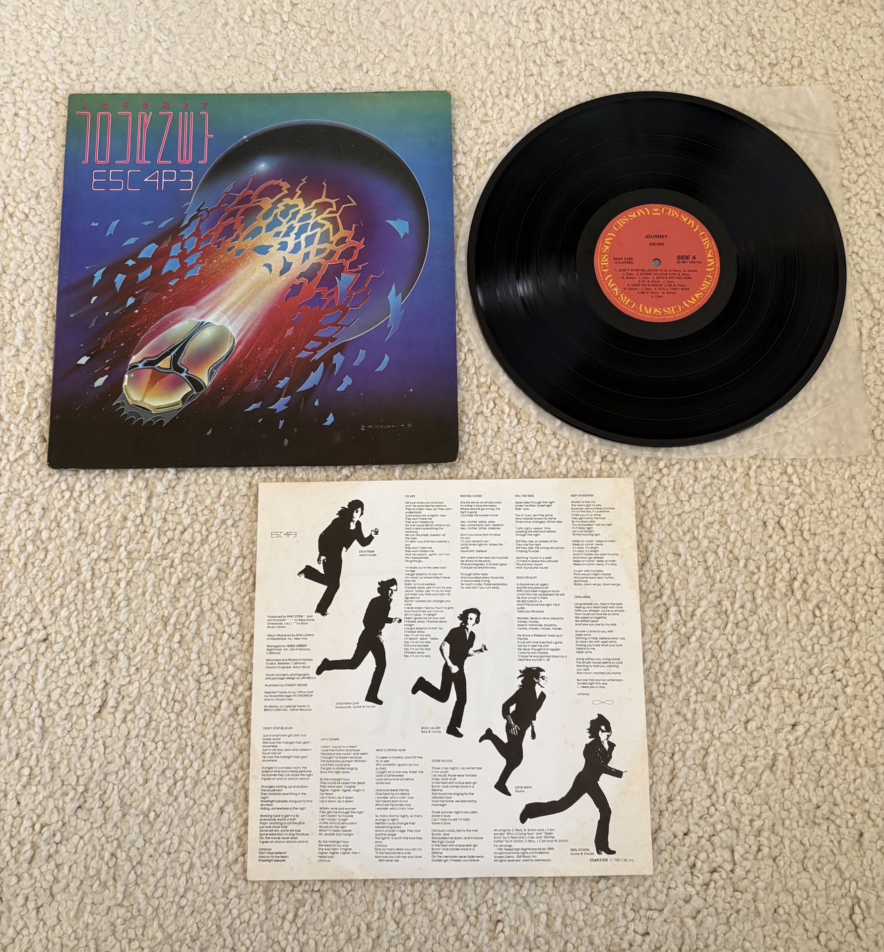 Journey “Escape” Vinyl Lp 1981 CBS/Sony 1st Hong Kong Rare Pressing Very Nice Copy Rock.