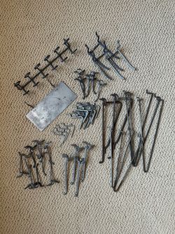 42pc. Vintage Steel Workshop Pegboard Organizers