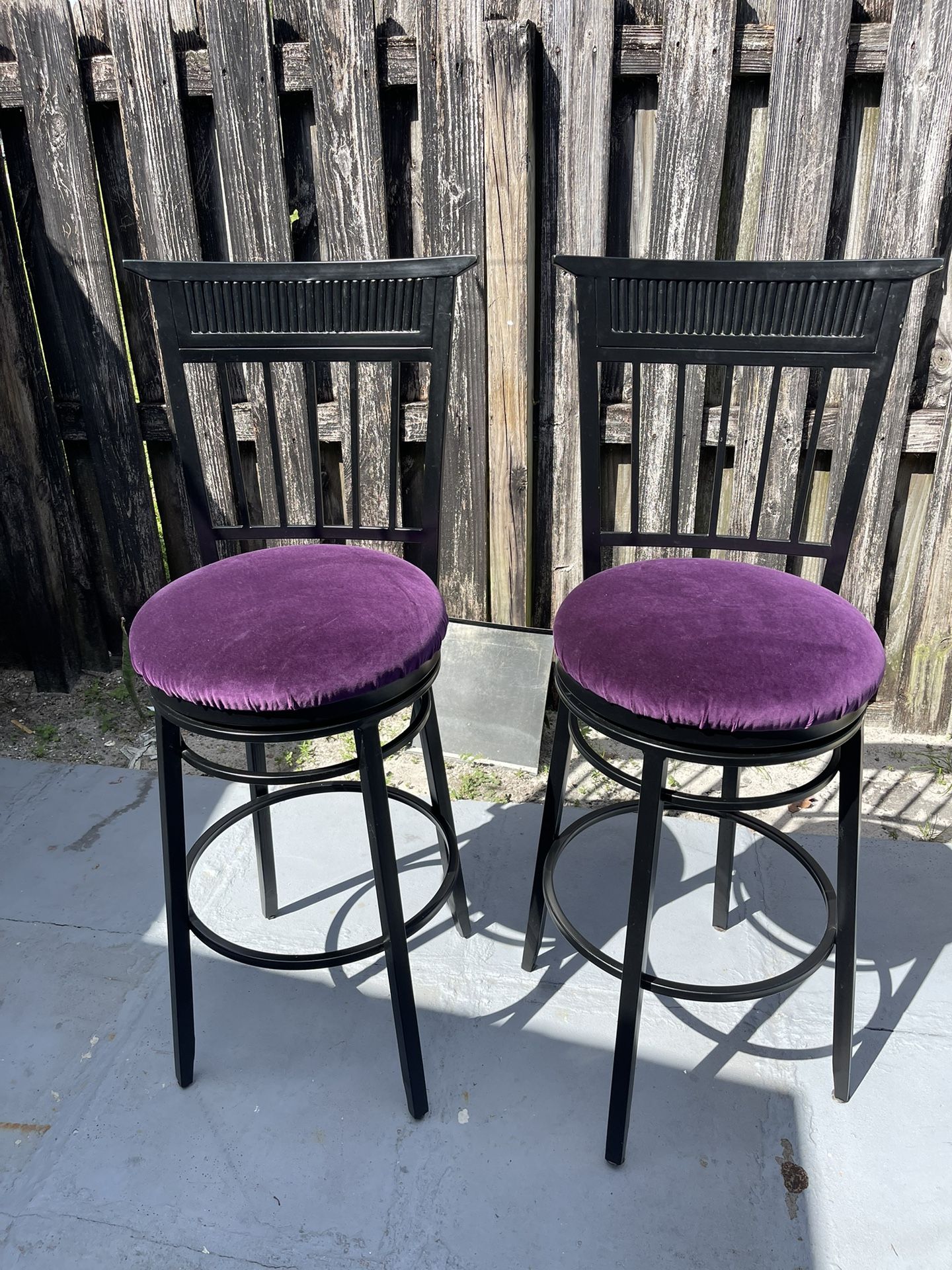 2 Metal Swivel Bar Stools (29” To Seat) In Good Condition $40  Both Firm On Price