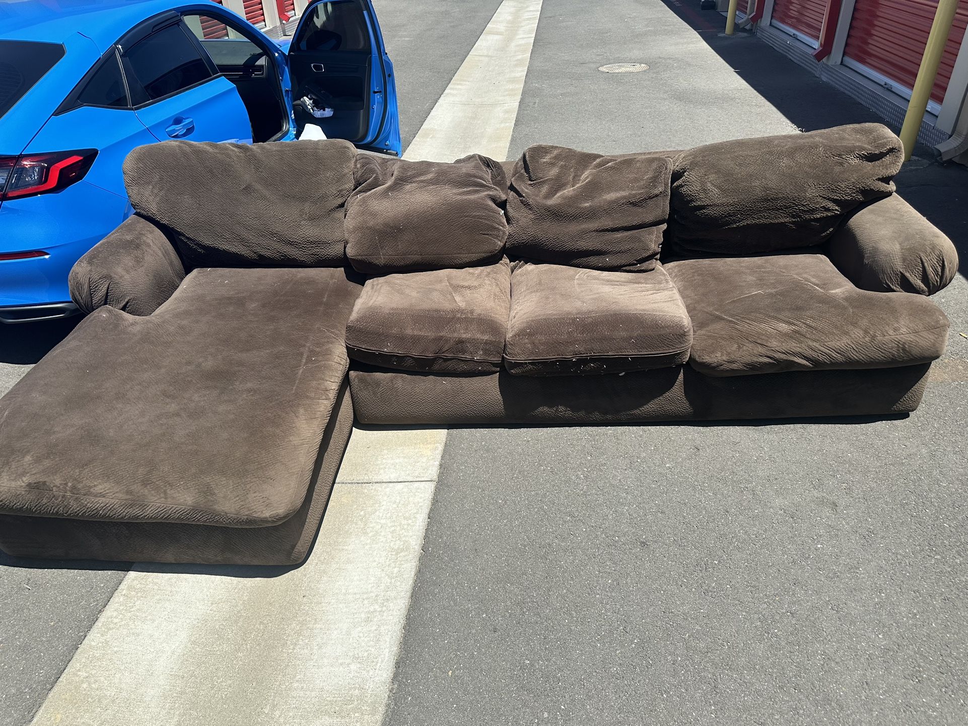 Brown L Shaped Couch