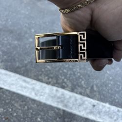 Versace Authentic Greca Leather Belt 1.2"
