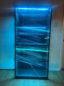 Glass door display case 4 tier with LED