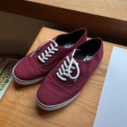 7.5 Burgundy Vans Shoes