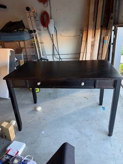 Black wood desk
