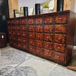 Set of 2 Pottery Barn Red Apothecary Drawer Cabinets