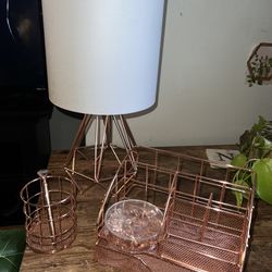 Lamp And Desk Accessories- Rose Gold