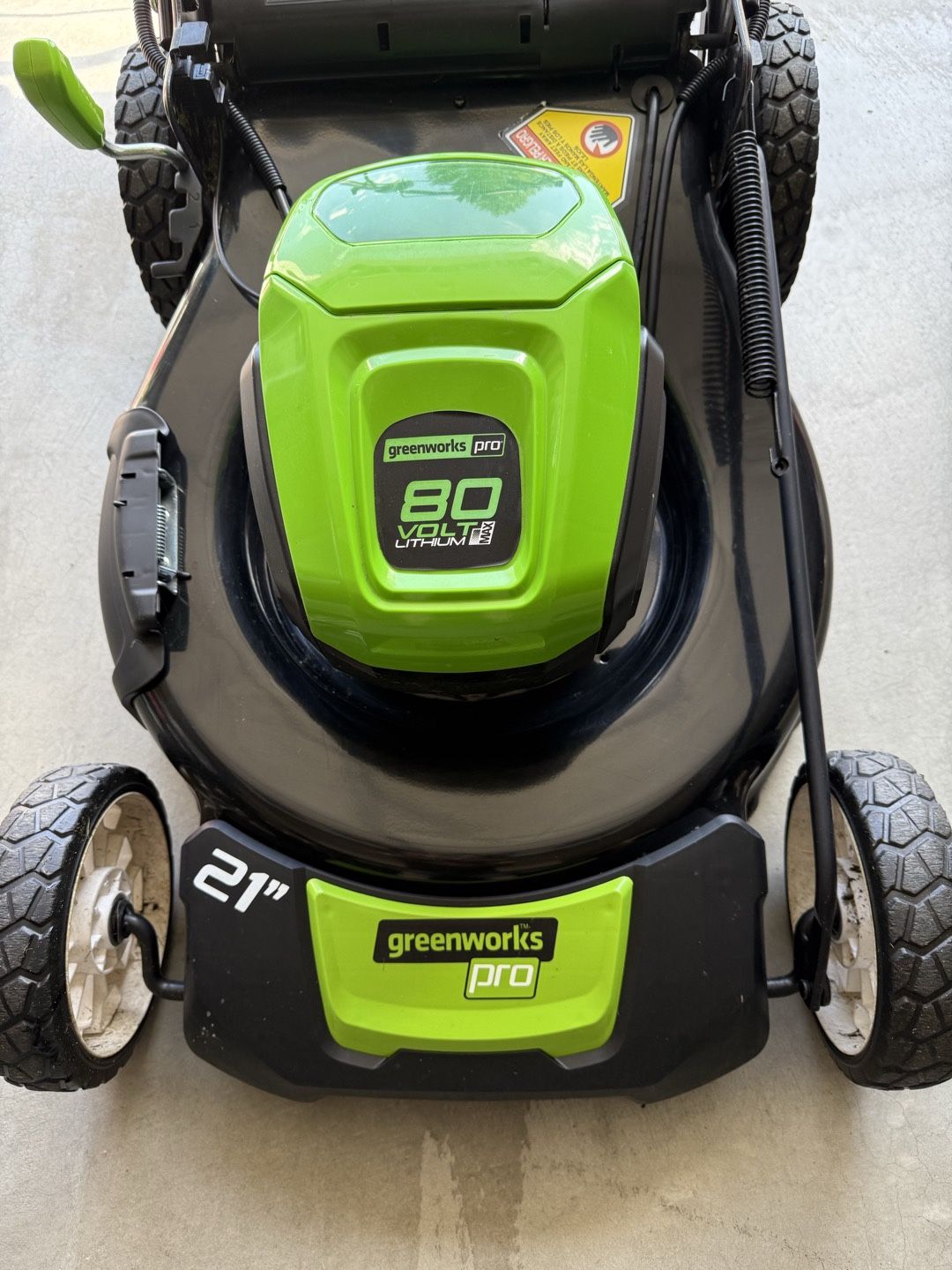 greenworks pro 80V self propelled with 2 batteries 2 yrs old