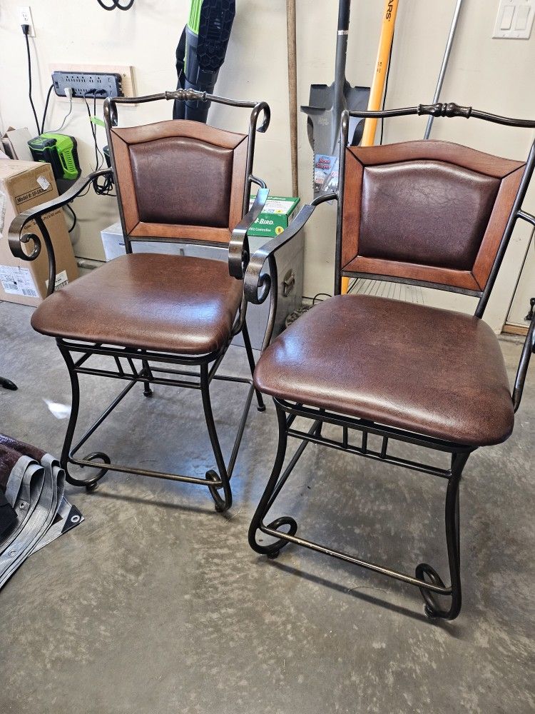 Real Leather Swivel High-quality Counter Chairs