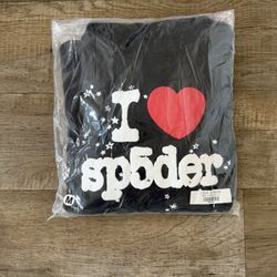 BLACK I ❤️ SP5DER HOODIE M