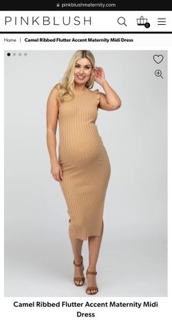 Pinkblush Maternity Ribbed Midi Dress Size M