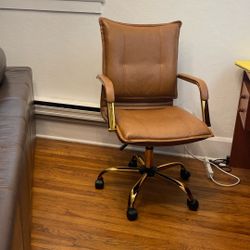 Brown Leather Office Chair 