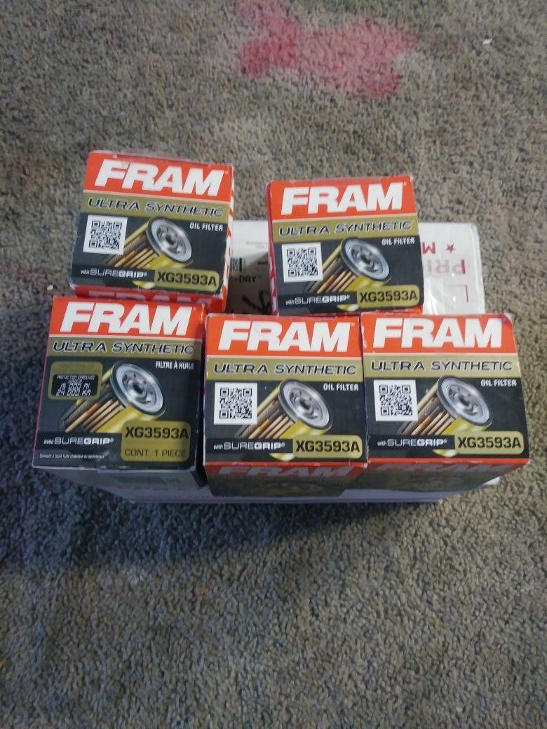 5 pack Fram ultra synthetic oil filter XG3593A