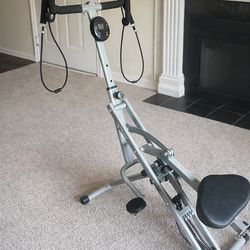 Folding Exercise Bike w/ Resistance Bands – Compact Home Workout