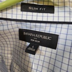 BANANA REPUBLIC SLIM FIT SIZE LARGE DRESS SHIRT NWT