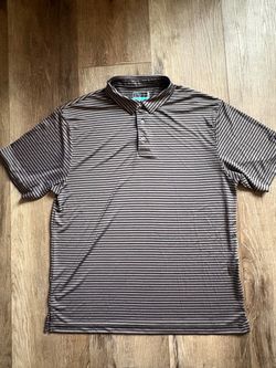 PGA Tour Men's Striped Golf Polo Shirt Mens Large
