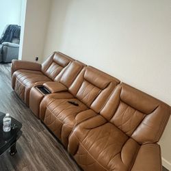 Leather Power Reclining Sofa 
