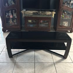 Dark Brown , Black Glass Coffee Table 