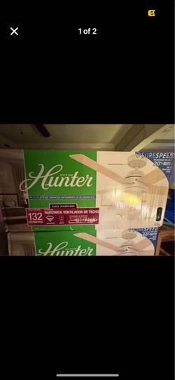 Hunter Hardwick 52 in. Integrated LED Indoor/Outdoor White Oak Ceiling Fan with Remote Control