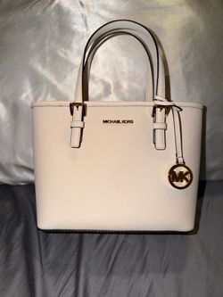 Michael Kors White Leather Tote Bag