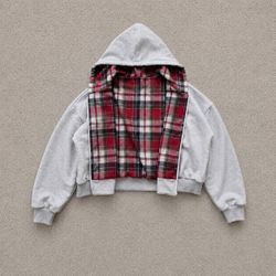 Reversible Plaid Hoodie Size Large