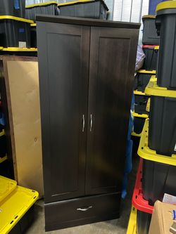 Dresser dark brown wooden tall two door one drawer
