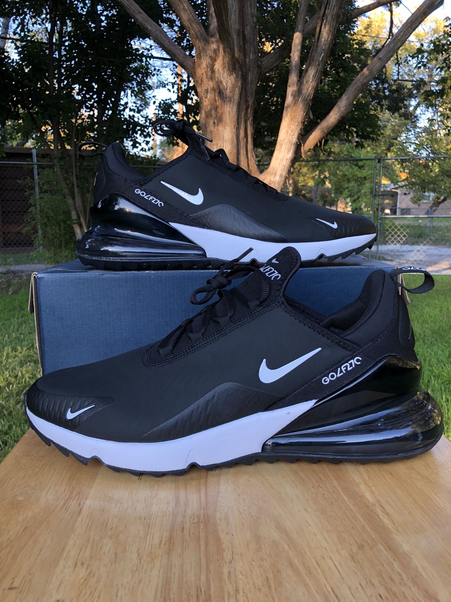 Nike Air Max 270 G Golf Shoes Black White Hot Punch CK6483-001 Size 13