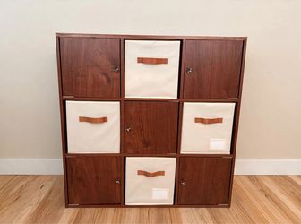 9-Cube Storage Organizer with Doors and Bins