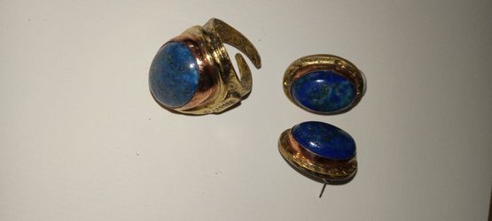 Lapis Lazuli Ring And Earings Set
