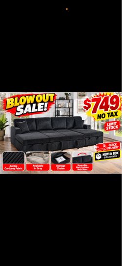 Sectional Convertible To Bed with Double Storage Chaise