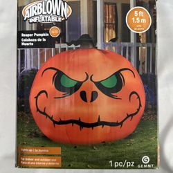 Airblown Inflatables 5FT Tall Halloween Inflatable Spooky Pumpkin