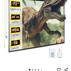 72 Inch Electric Projector Screen (New)