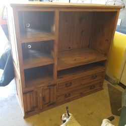 Real Wood TV Entertainment Center Center Table With Storage And Two End Tables With Storage space
