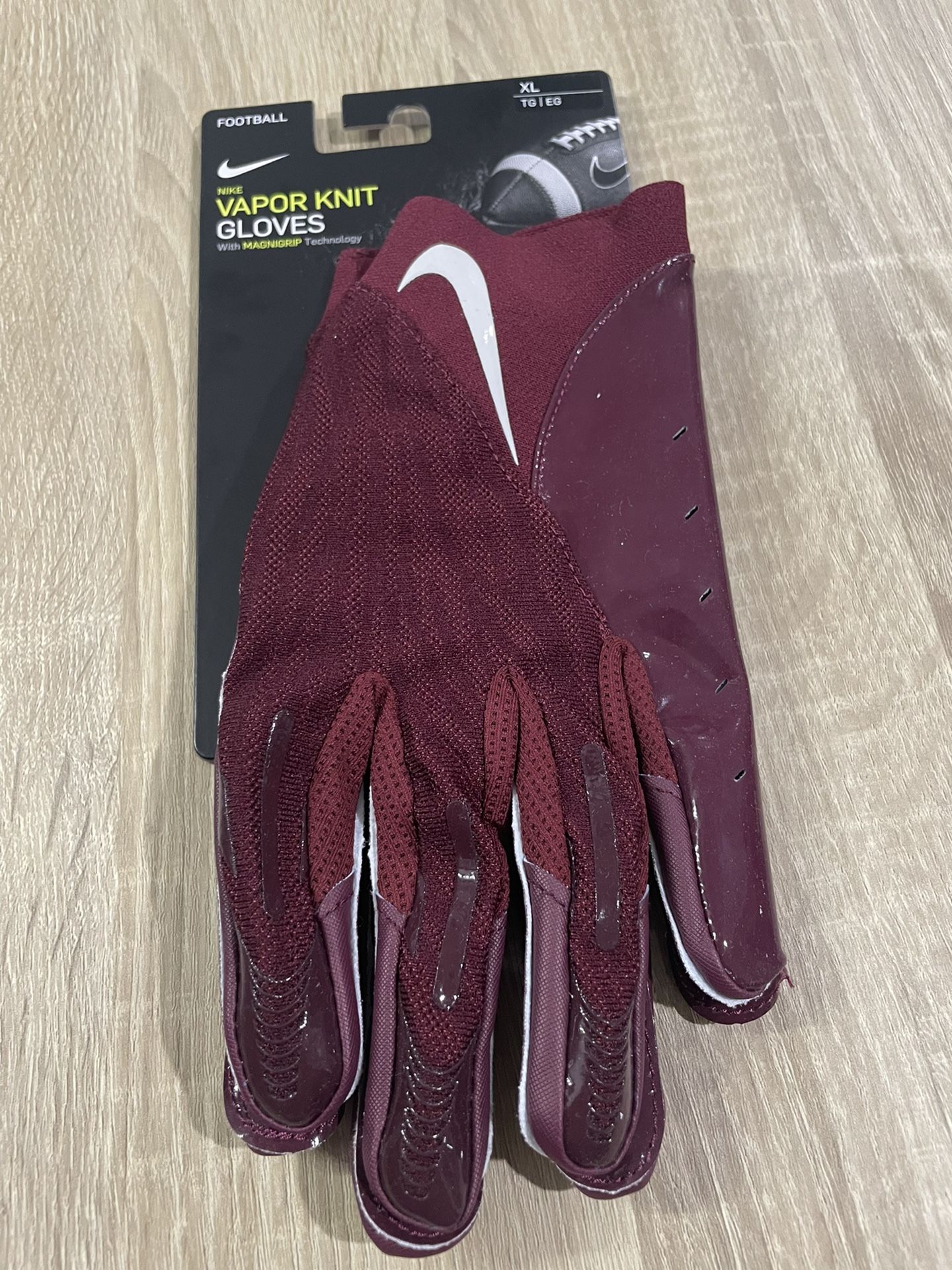 NEW! lot Nike Vapor Knit Football Receiver Gloves Maroon Red