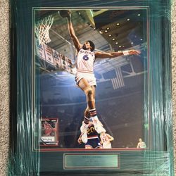 Autographed and Framed Julius Irving Card with Picture