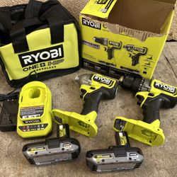 RYOBI ONE+ HP 18V Brushless Cordless 2-Tool Combo Kit with (2) 2.0 Ah Batteries, Charger, and Bag
