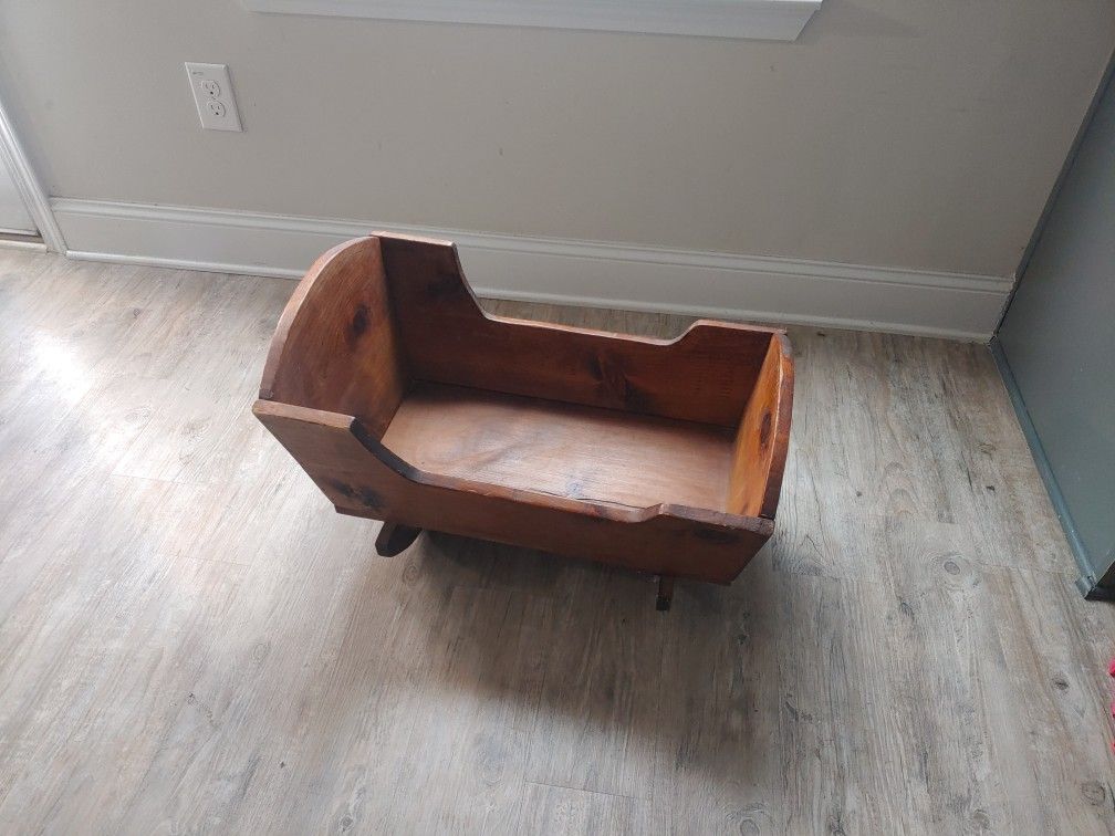 Antique Vintage Wooden Doll Cradle - Timeless Charm & Craftsmanship