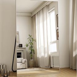 Full Length Mirror with Stand 46"x76" Full Body Mirror Floor Mirror Standing Hanging or Leaning Wall, Wall Mirror with Stand Aluminum Alloy Frame for 